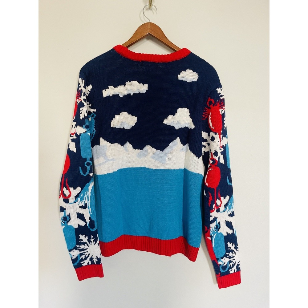 Blizzard Bay Ugly Christmas Sweater. Santa. Fishing. Size Small. Holiday. - Picture 4 of 11